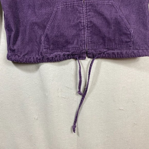 CJ Banks 1X Shirt Jacket Purple Corduroy Stretch Zip Up Shacket - Picture 5 of 10